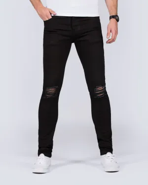 2t Connor Skinny Fit Ripped Jeans (black)