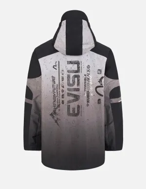 3D Raindrop Print Trail Windbreaker Jacket