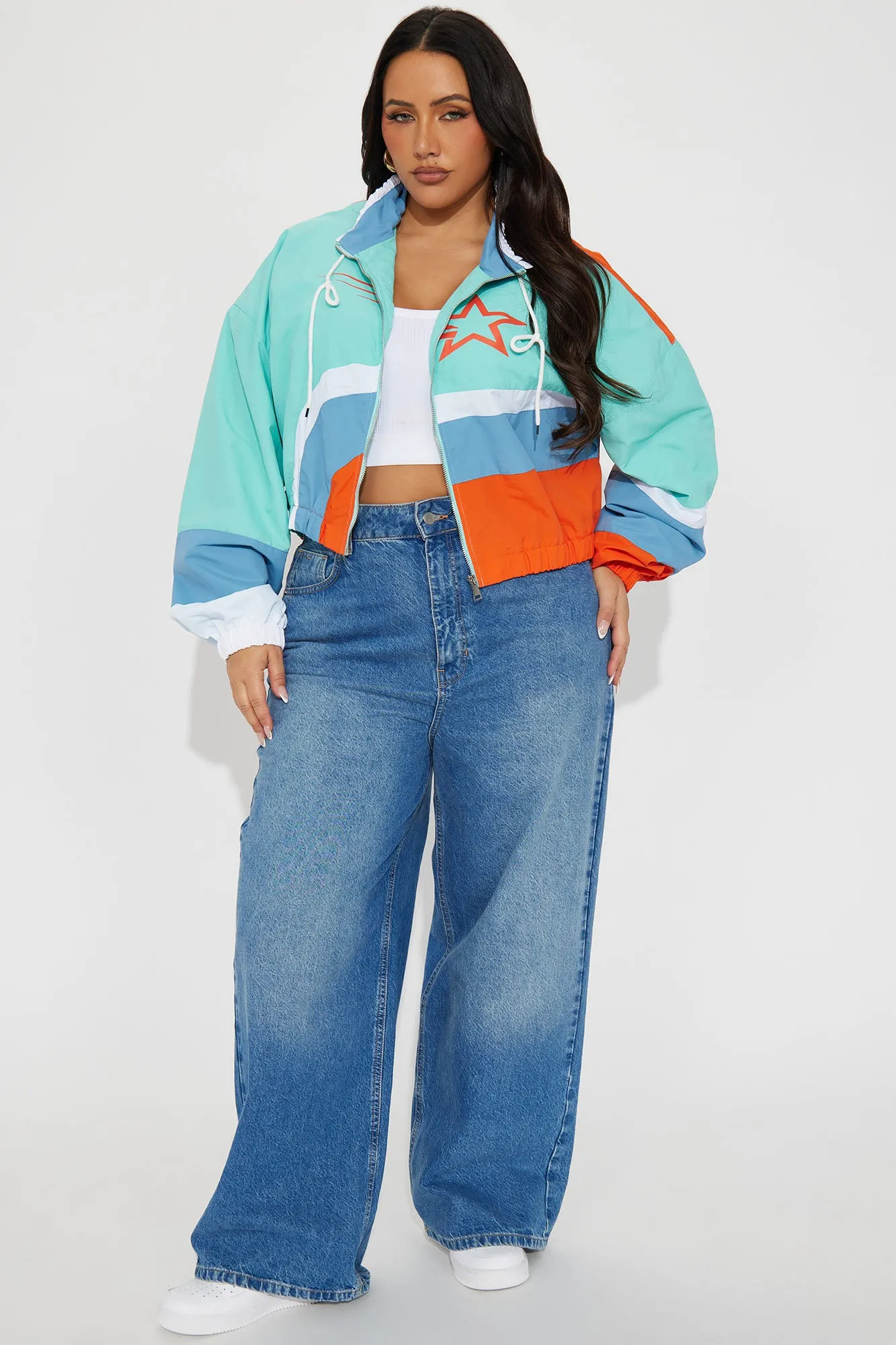 90's Era Colorblock Windbreaker - Multi Color