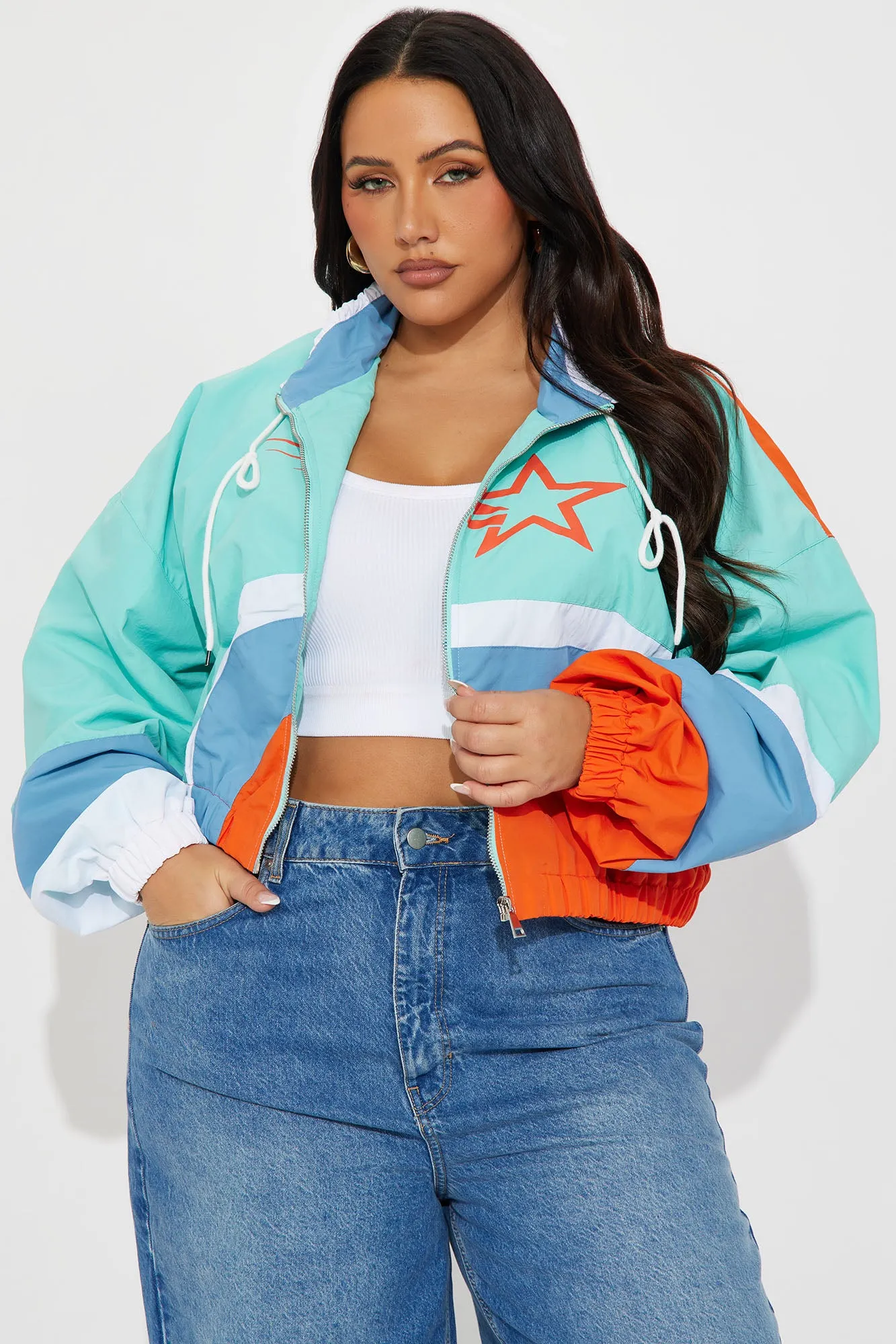 90's Era Colorblock Windbreaker - Multi Color