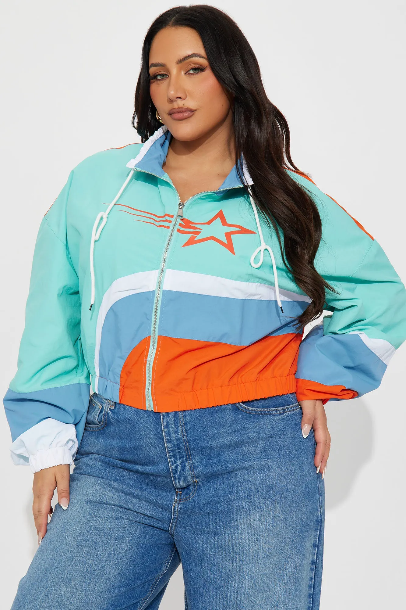 90's Era Colorblock Windbreaker - Multi Color