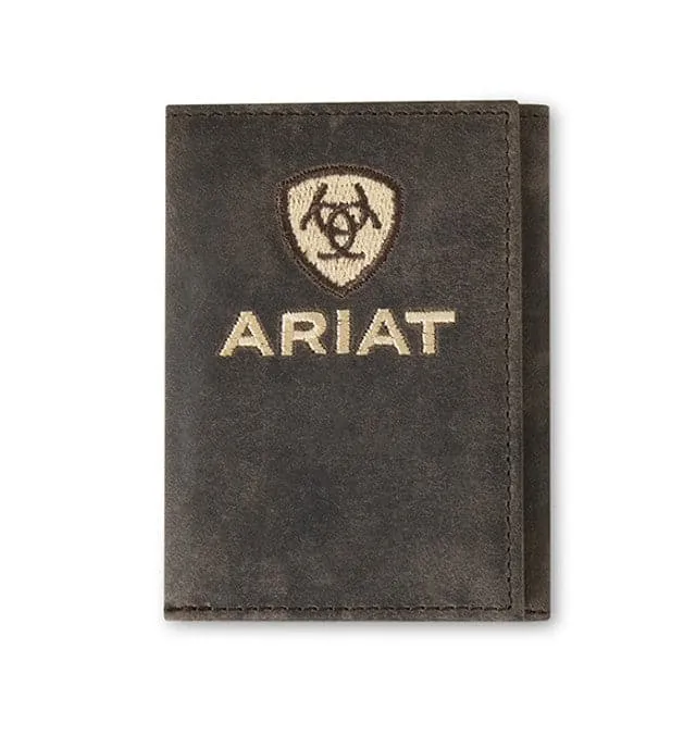 Ariat Men's Trifold Crazy Horse Embroider Wallet