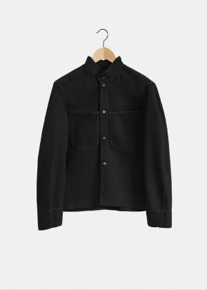 Black Denim Curved Sleeve Jacket