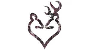 Browning 6" Buck Heart Decal Pink Stickers