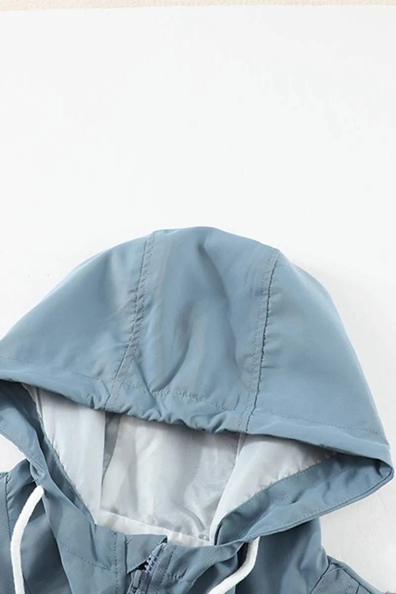 Color Block Long Sleeve Windbreaker Hoodie