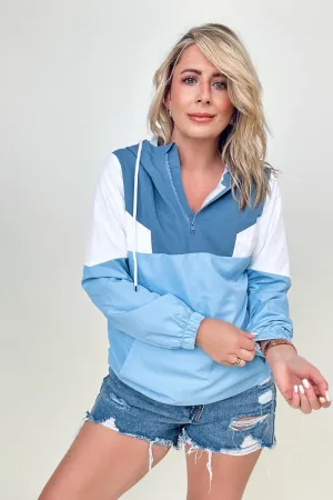 Color Block Long Sleeve Windbreaker Hoodie