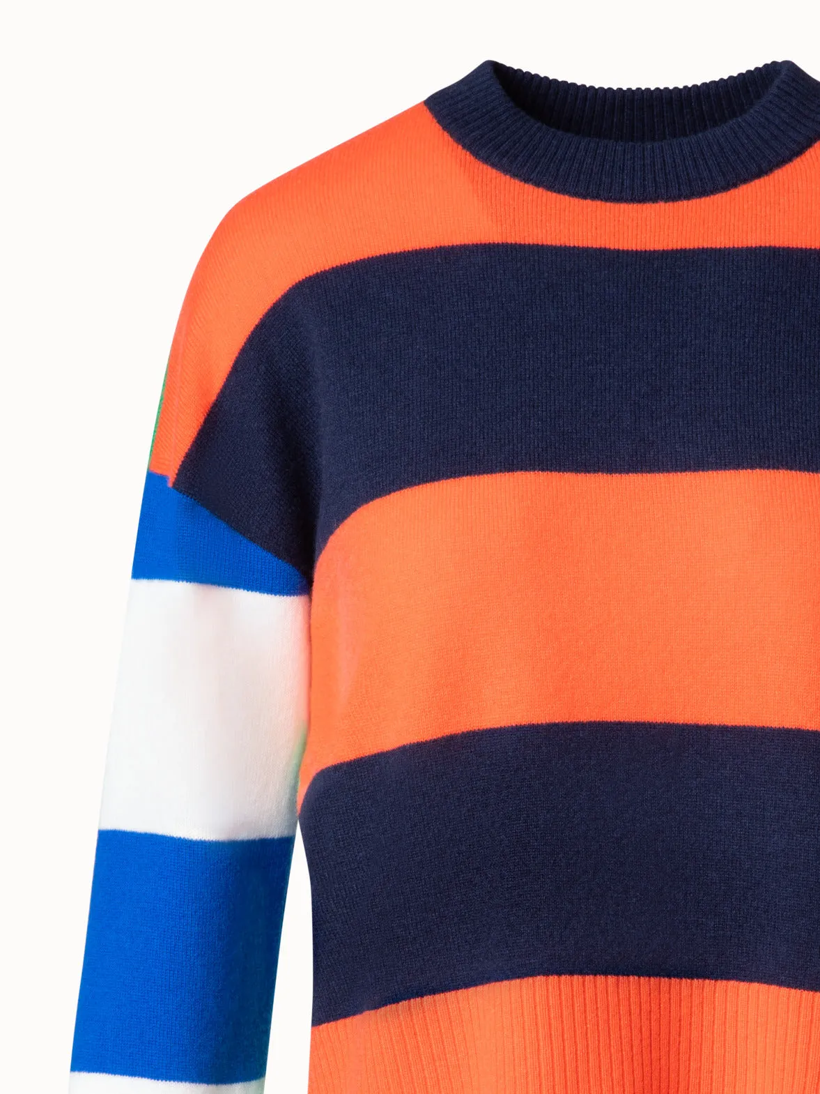 Colorblock Sweater in a Wool Cashmere Blend