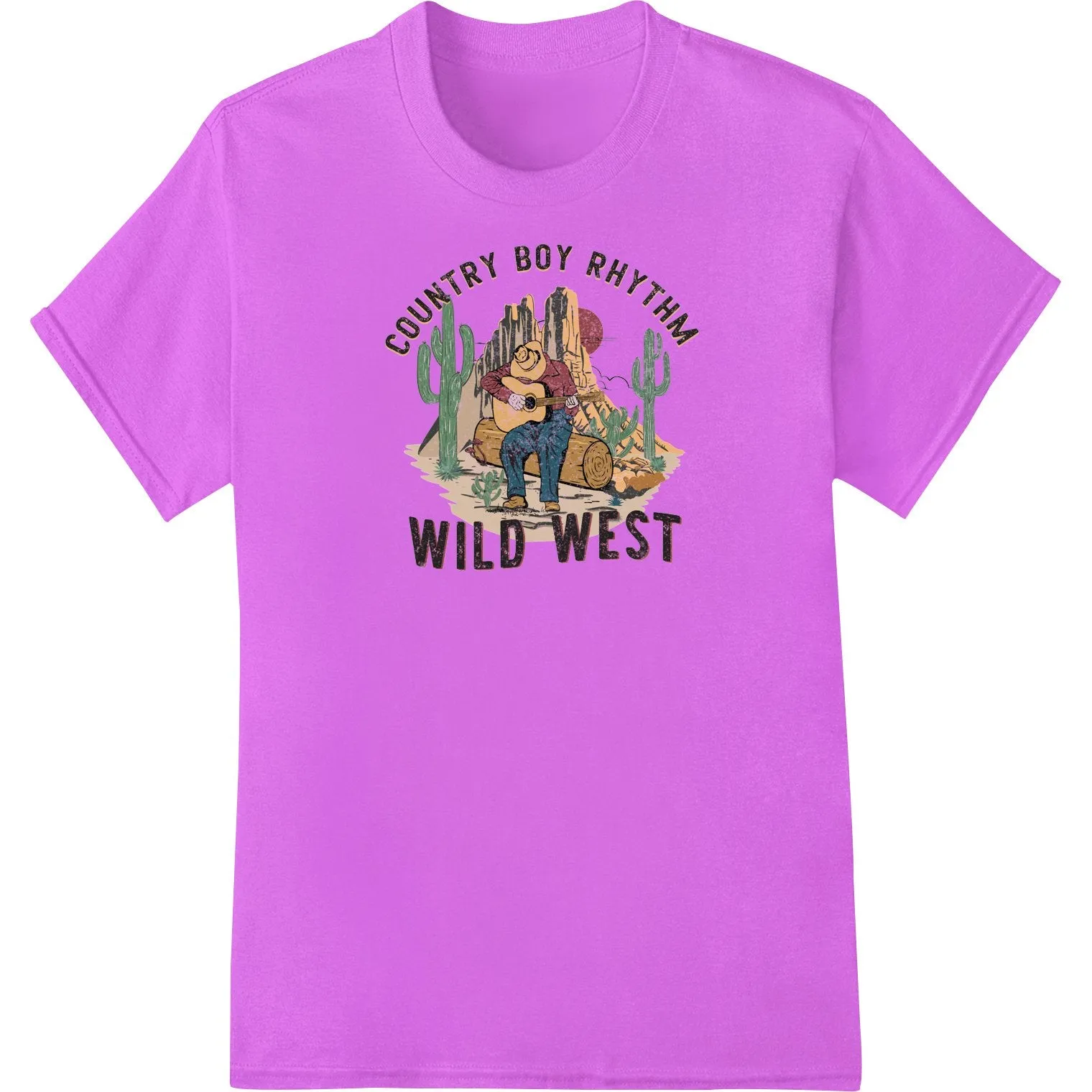 Country Boy Rhythm: Cowboy Guitar Fun DTF Print Transfer