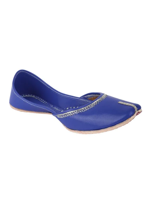 Fashion Blue - Blue Leather Casual Juttis