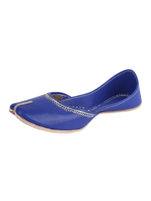 Fashion Blue - Blue Leather Casual Juttis