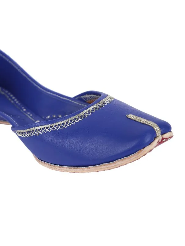 Fashion Blue - Blue Leather Casual Juttis