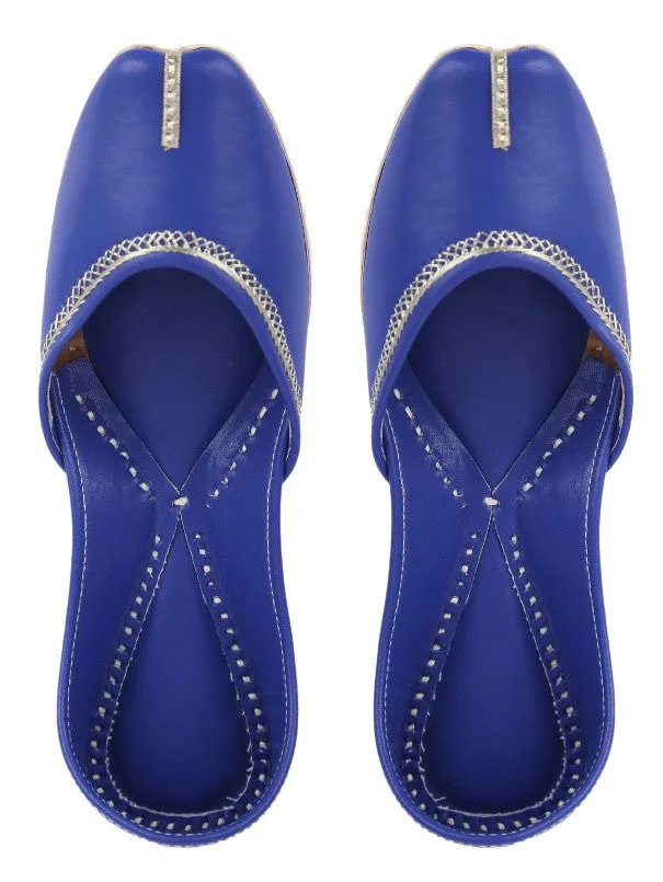 Fashion Blue - Blue Leather Casual Juttis