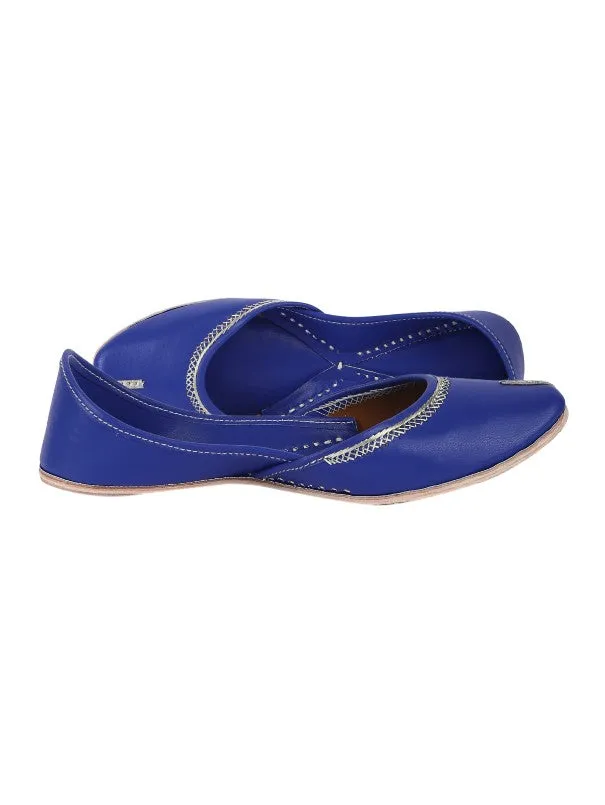 Fashion Blue - Blue Leather Casual Juttis