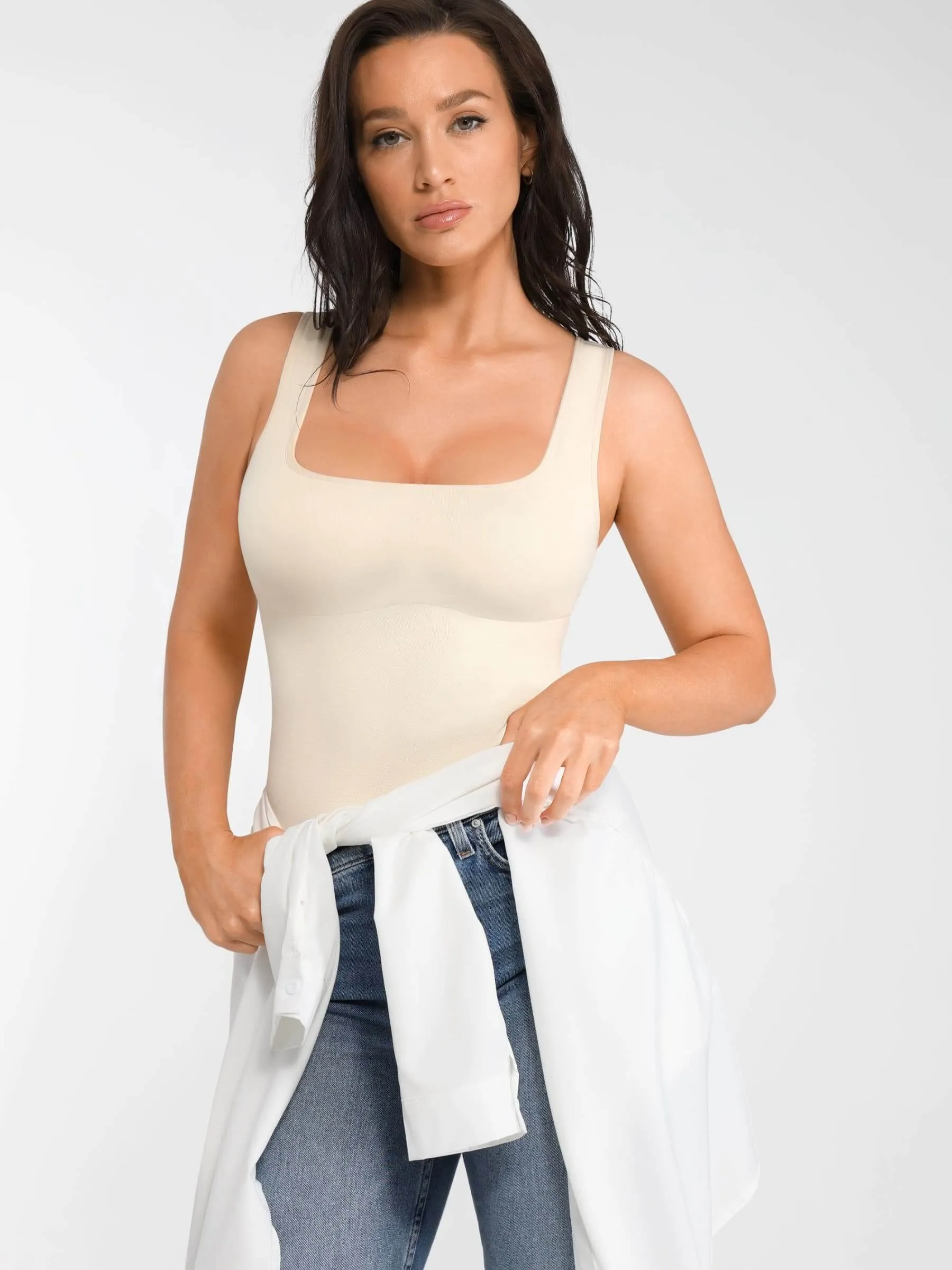 Feelingirl Seamless Tummy Control Thong Bodysuit