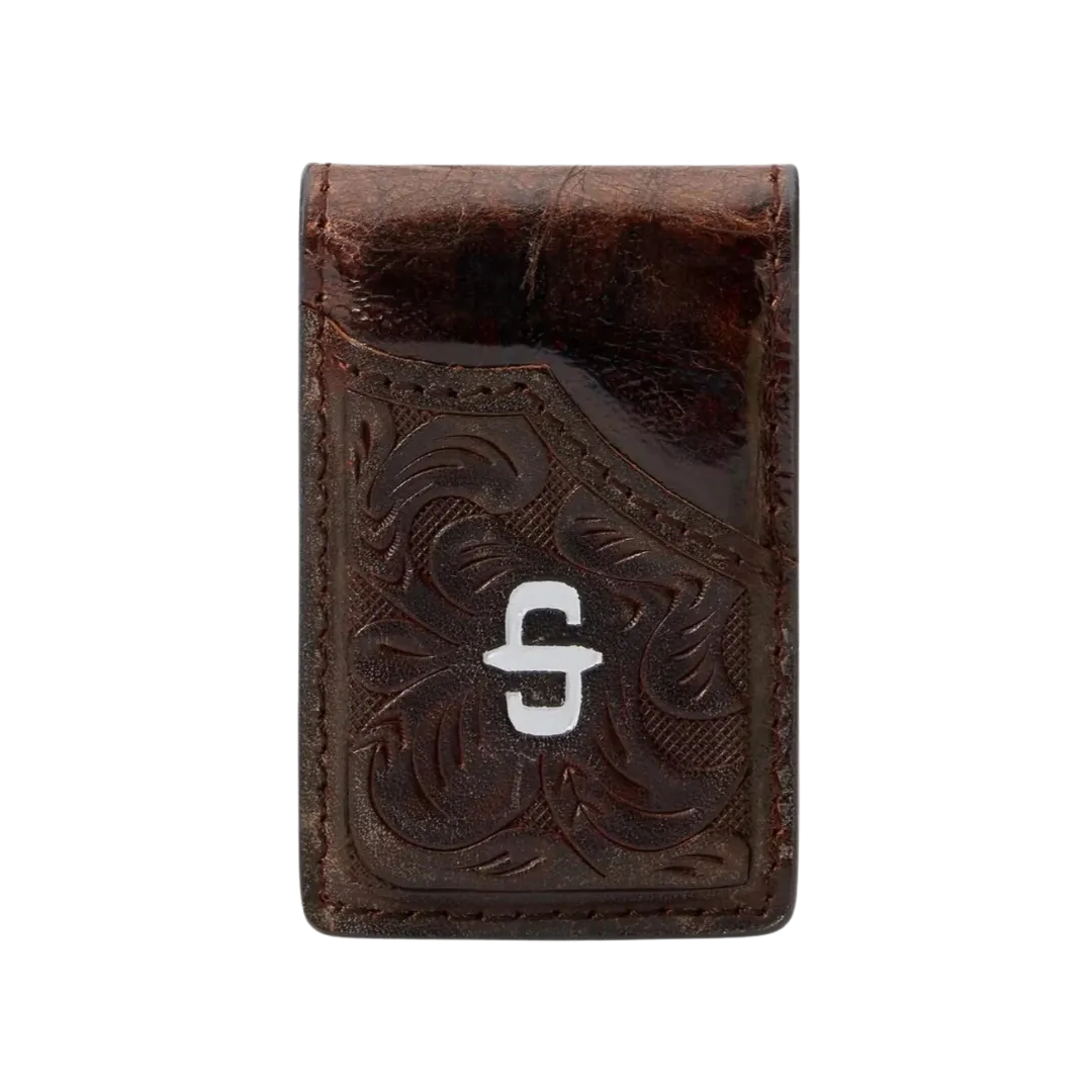 Gem Dandy Men's Stetson Hand Tooled Croco Money Clip