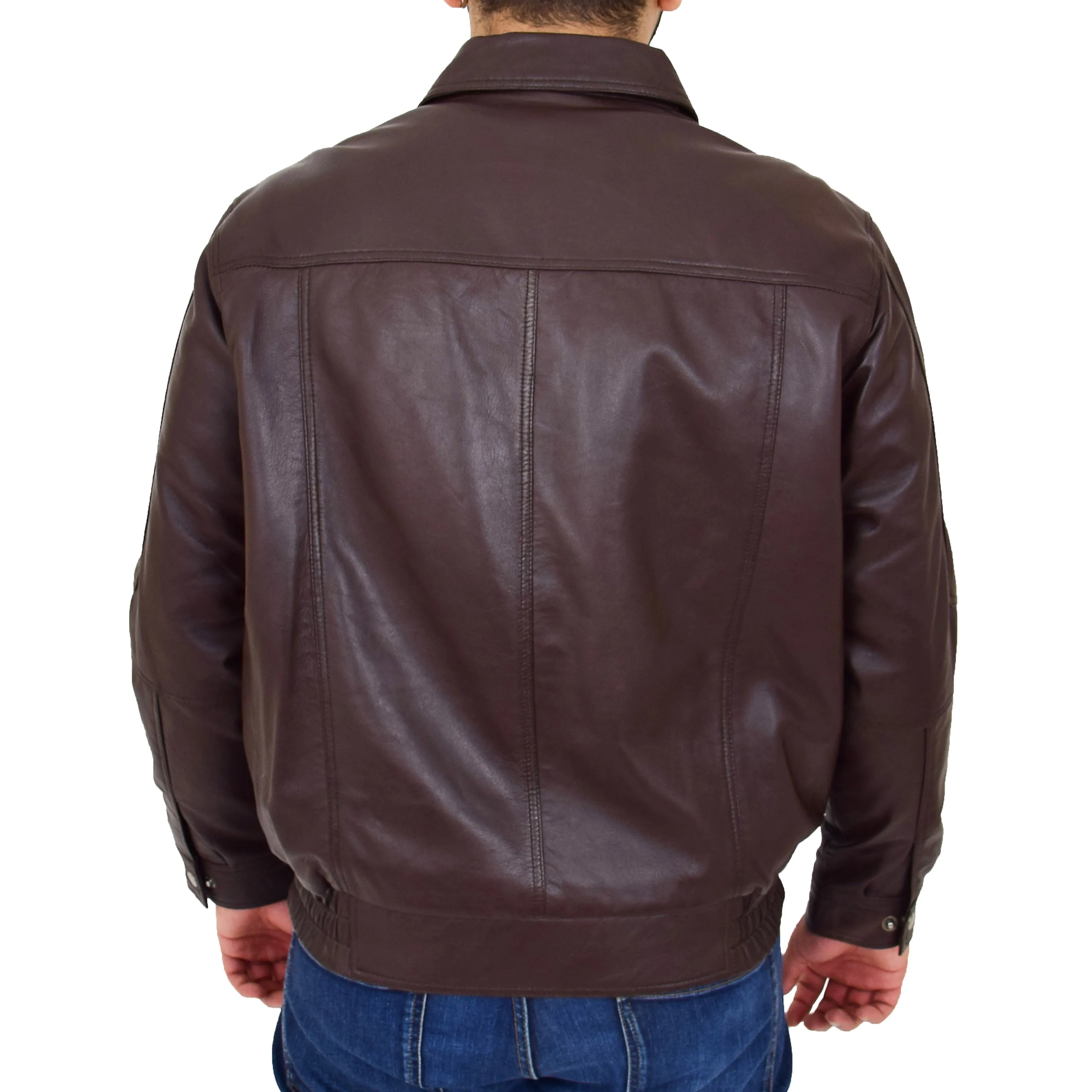 Gents Classic Blouson Leather Jacket Albert Brown