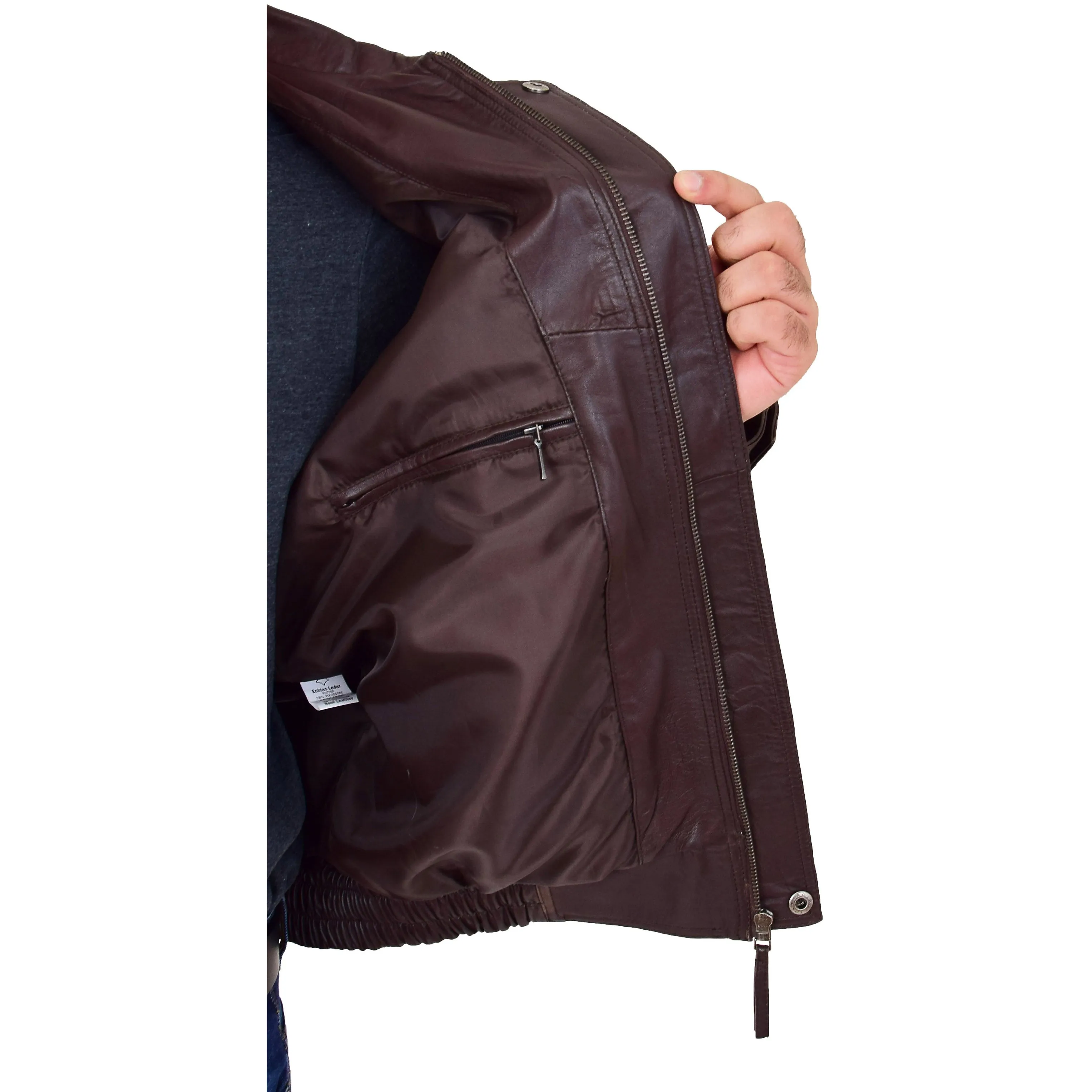 Gents Classic Blouson Leather Jacket Albert Brown