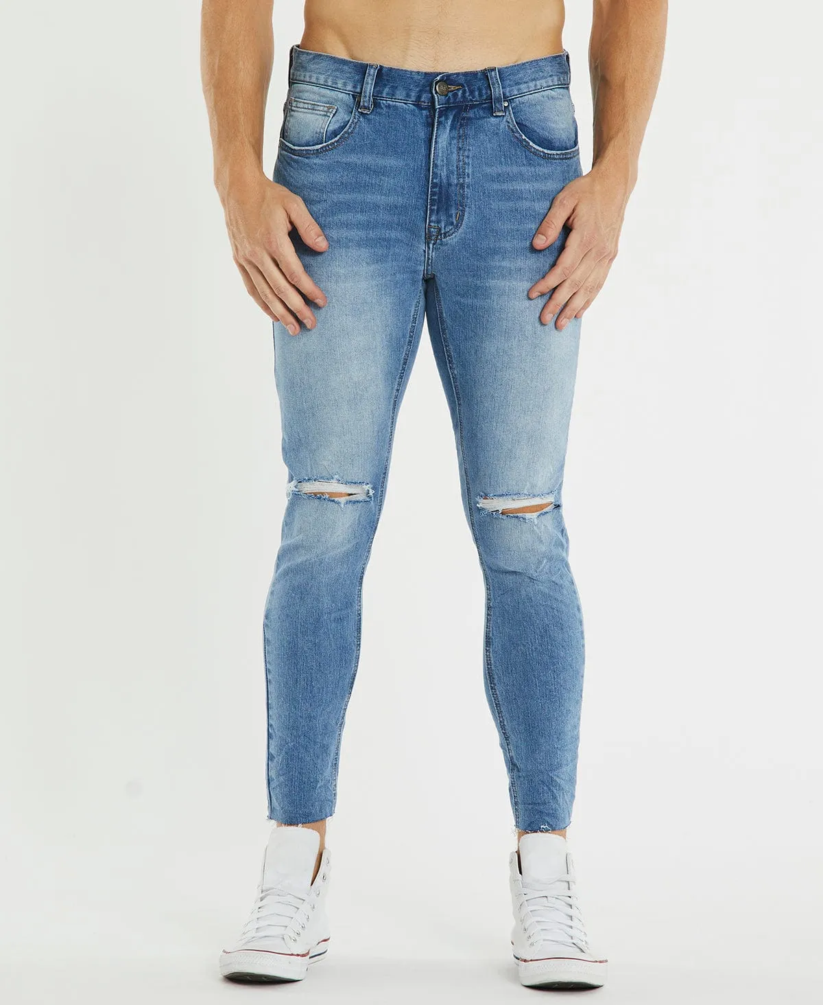 Hacksaw Cropped Skinny Jeans Sunset Blue