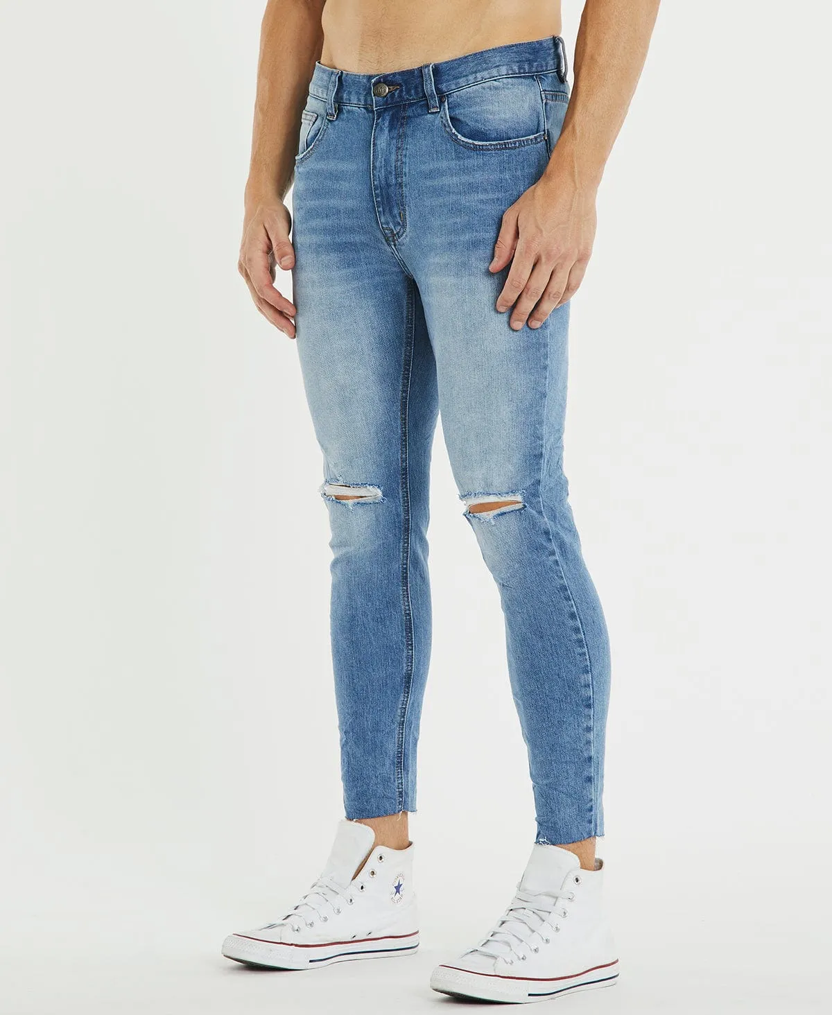 Hacksaw Cropped Skinny Jeans Sunset Blue