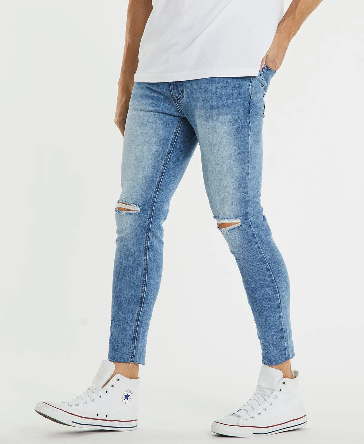 Hacksaw Cropped Skinny Jeans Sunset Blue