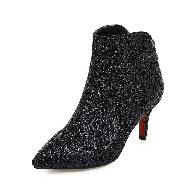 High Heels Ankle Boots Pointed Toe