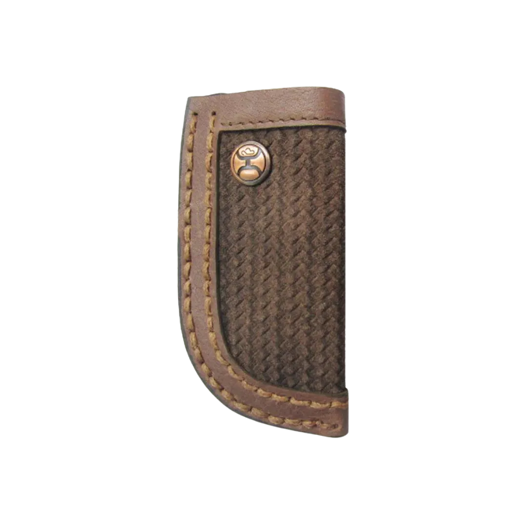 Hooey Men's Classic Roughout Basket Weave Brown Knife Sheath