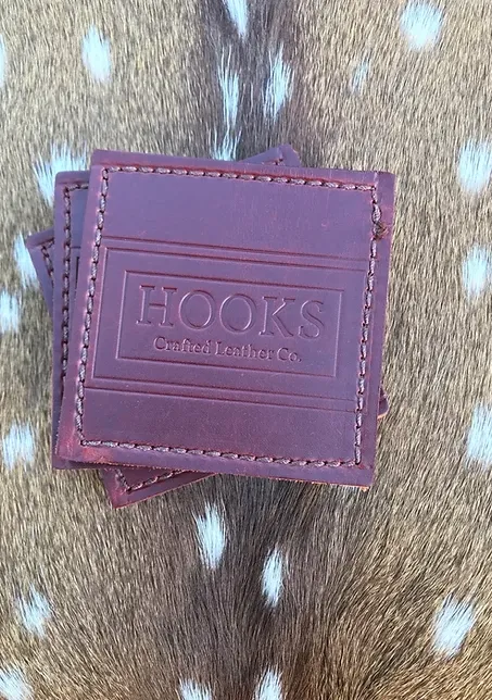 Hooks Crafted Leather Co. Latigo Coaster Set