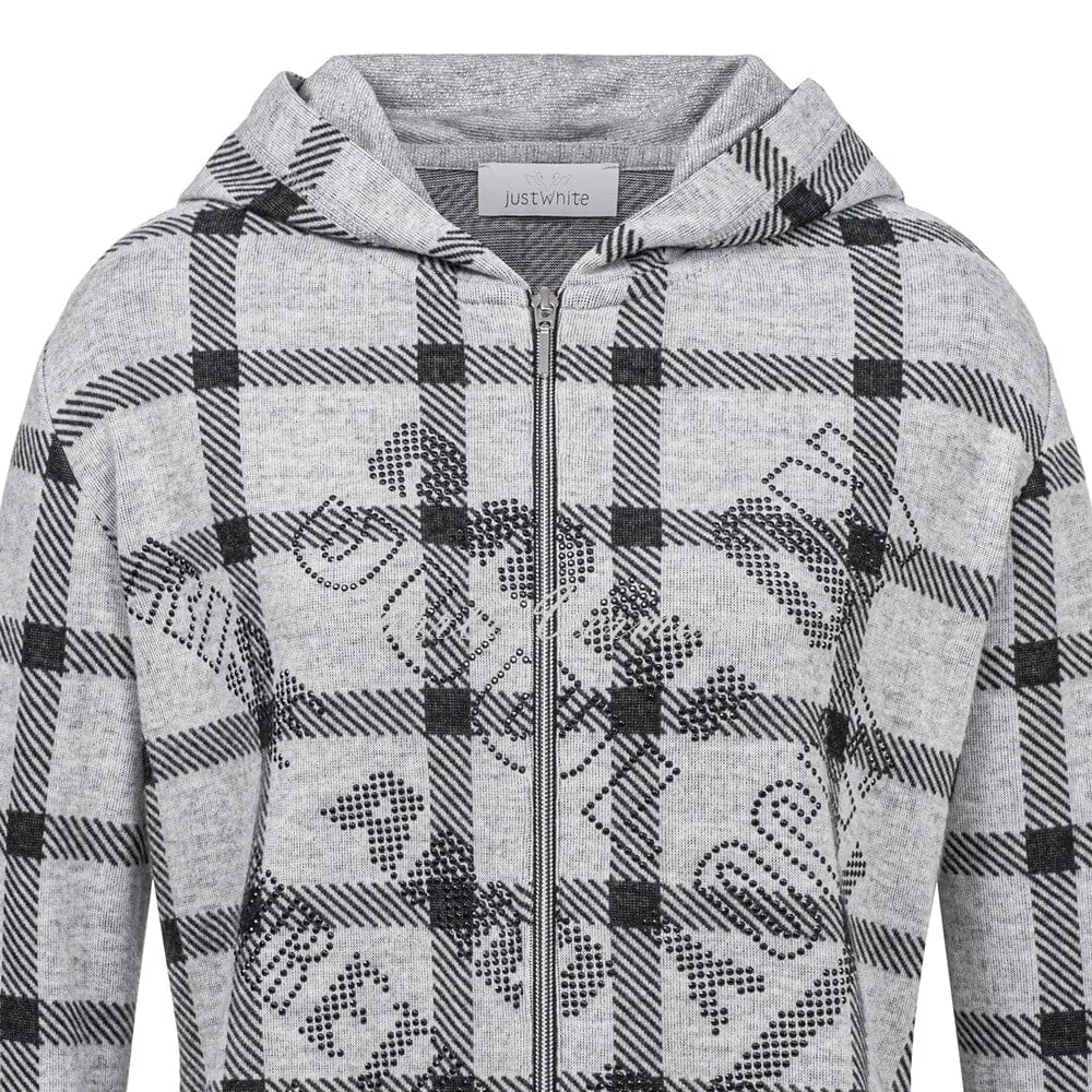 Just White Zipped Hoodie Jacket – Style J1061