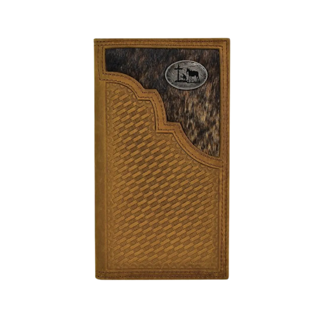 Justin Men's Rodeo Hair On Brown Wallet