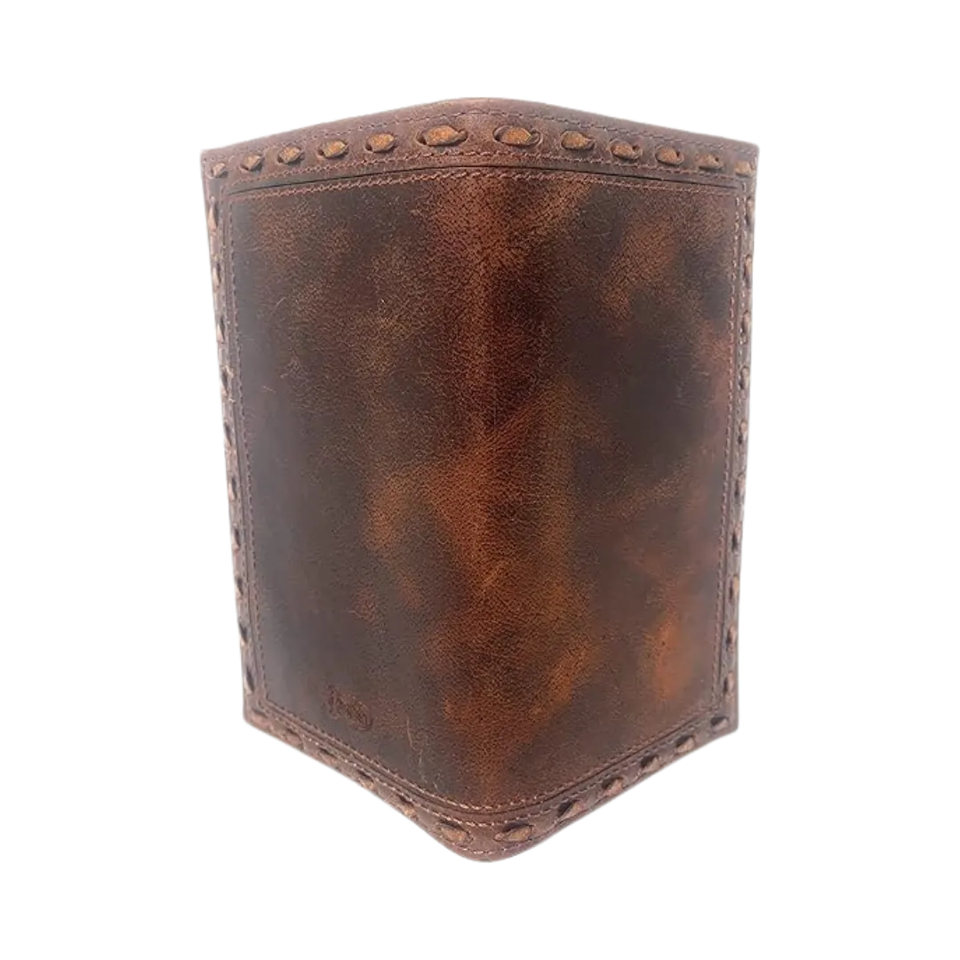 Justin Men's Rodeo Whip Stitch Brown Wallet