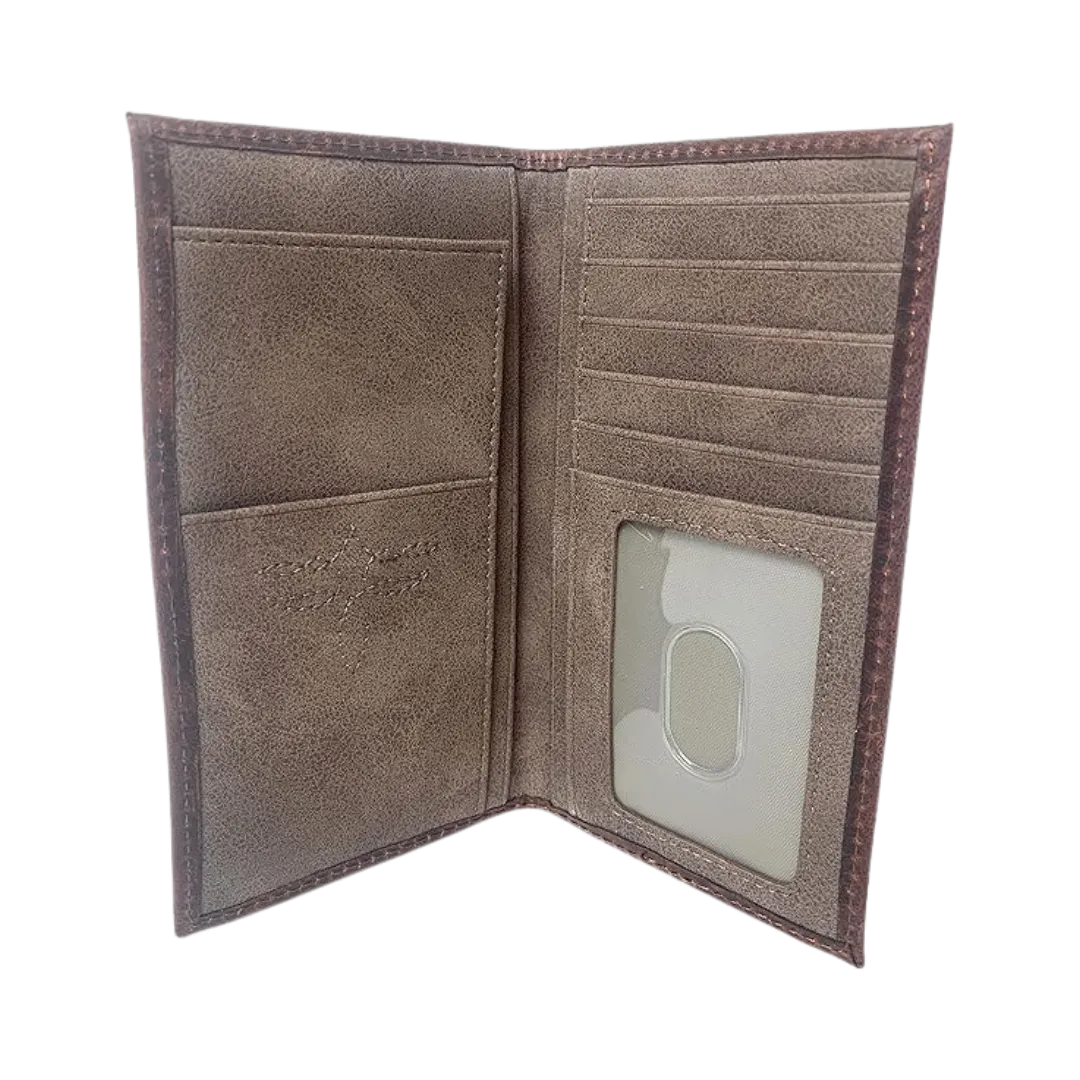 Justin Men's Rodeo Whip Stitch Brown Wallet