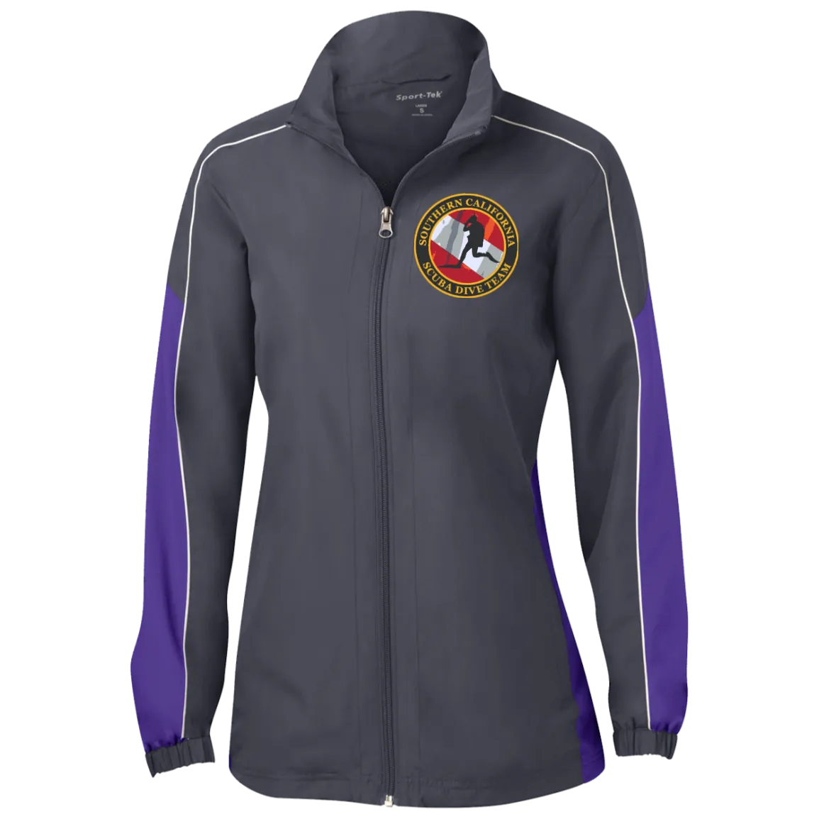 Ladies Piped Colorblock Windbreaker