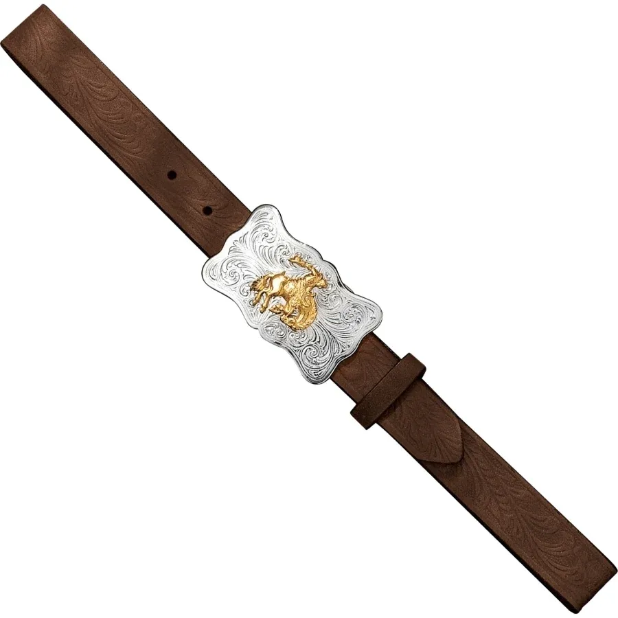 Leegin Justin Kid´s Bucking Bronco Buckle Embossed Cowhide Belt