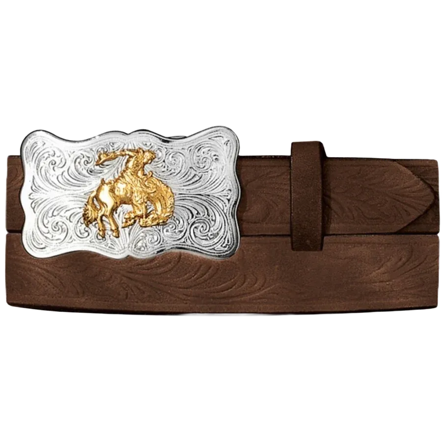 Leegin Justin Kid´s Bucking Bronco Buckle Embossed Cowhide Belt