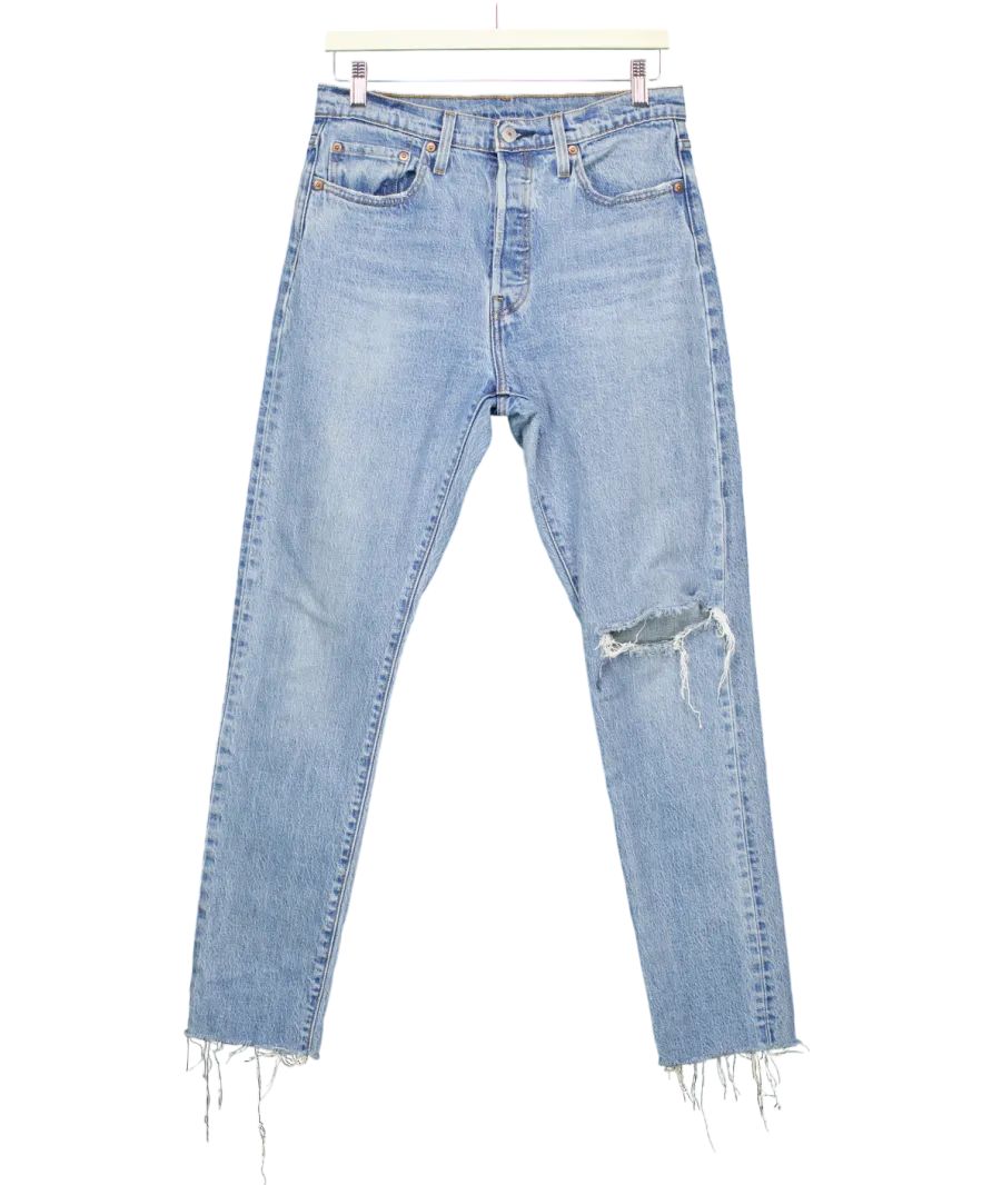 levis Blue 501 Ripped Skinny Jeans W29