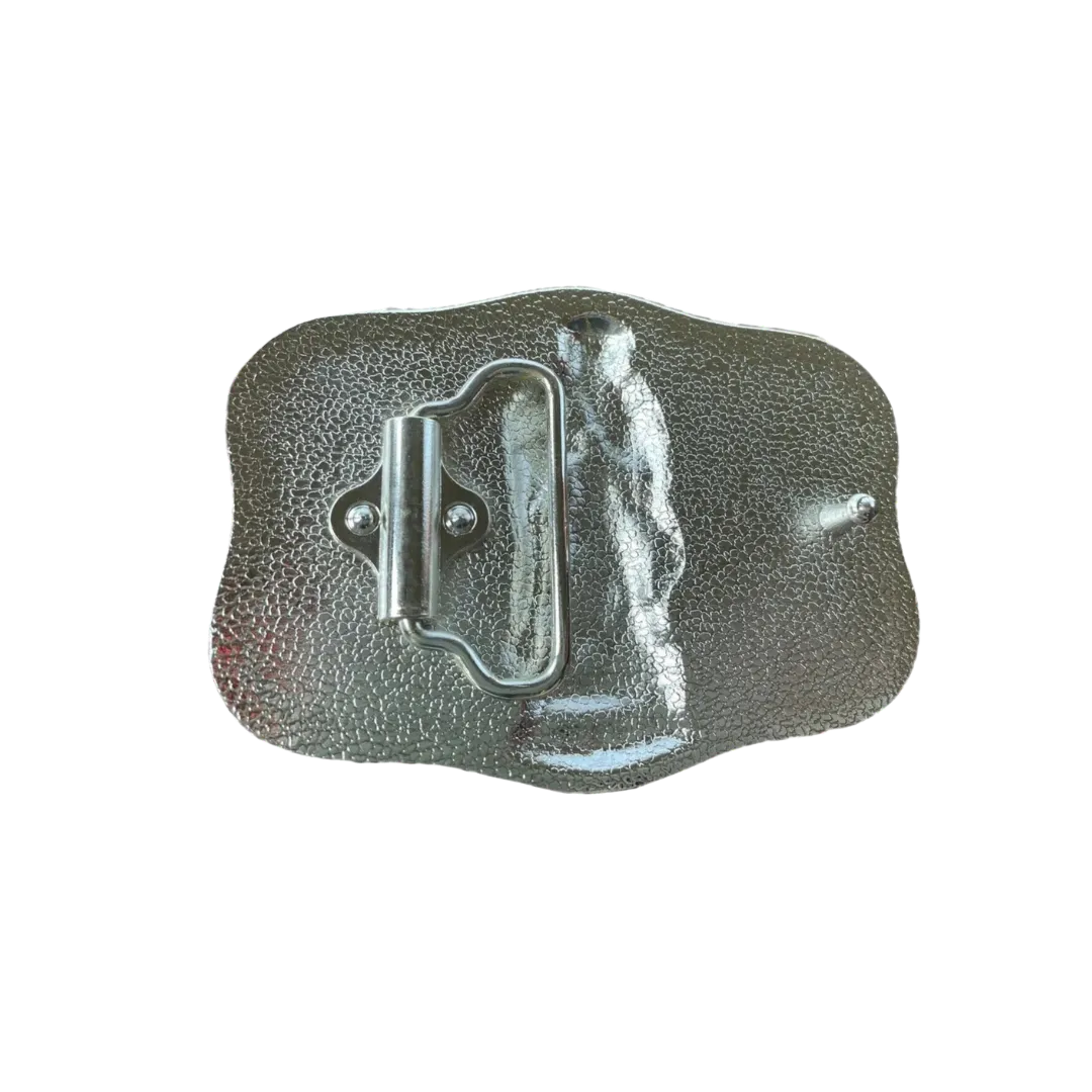 M&F Crumrine Virgin Mary Gold & Silver Belt Buckle
