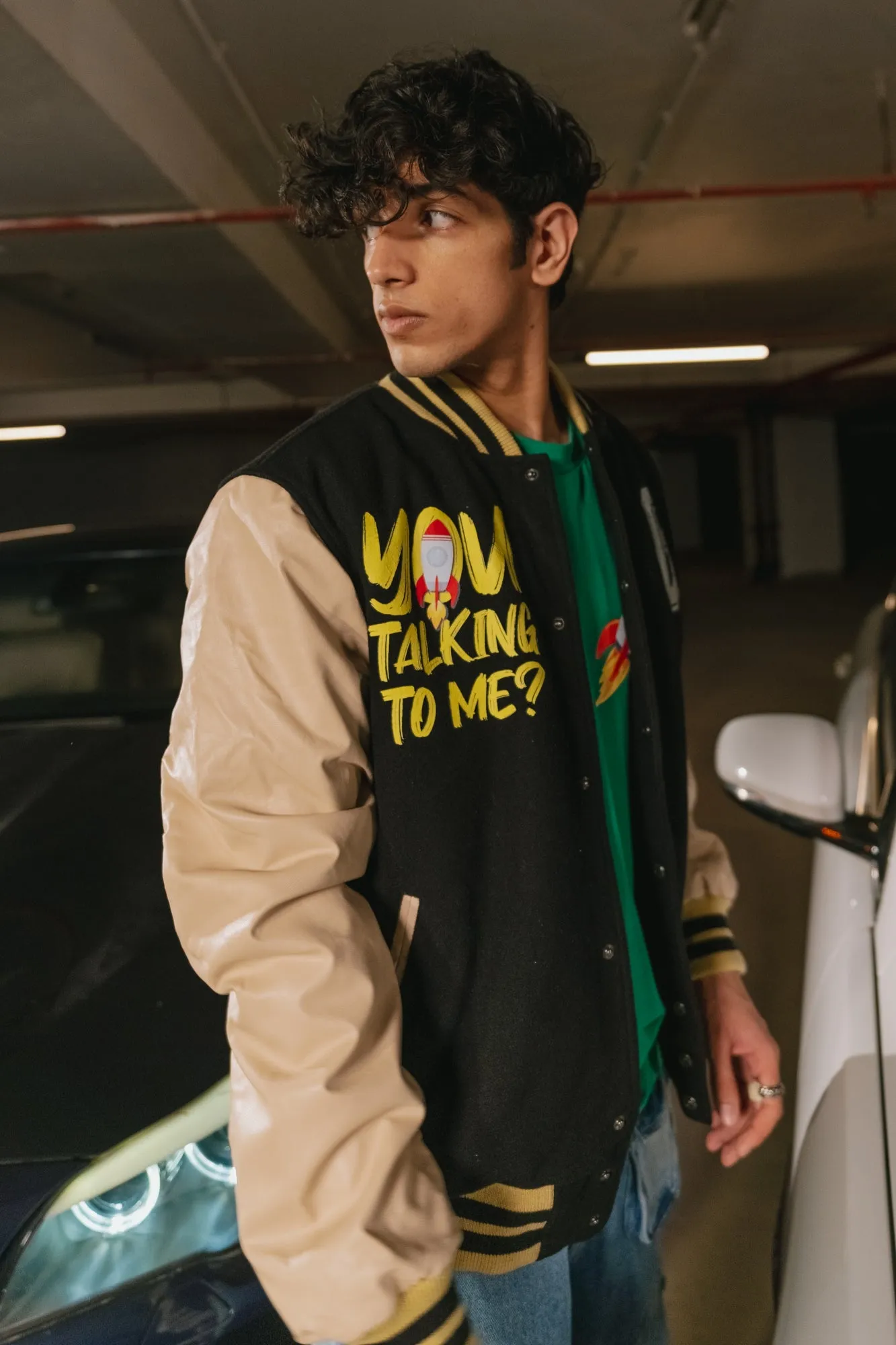 Men's Black Rising Varsity Jacket