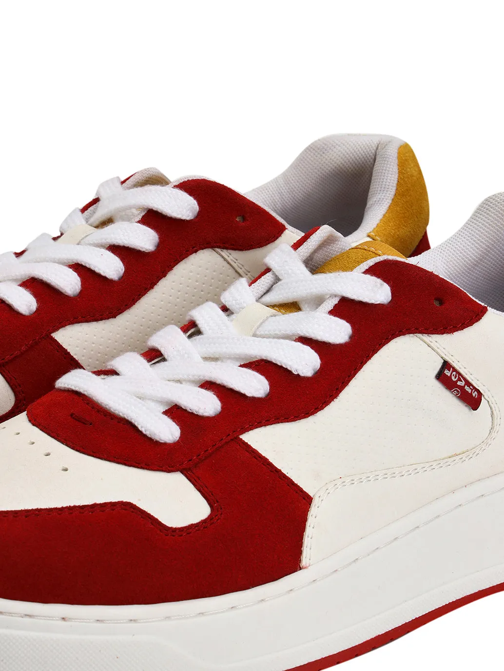 Men's Red Colorblock Sneakers