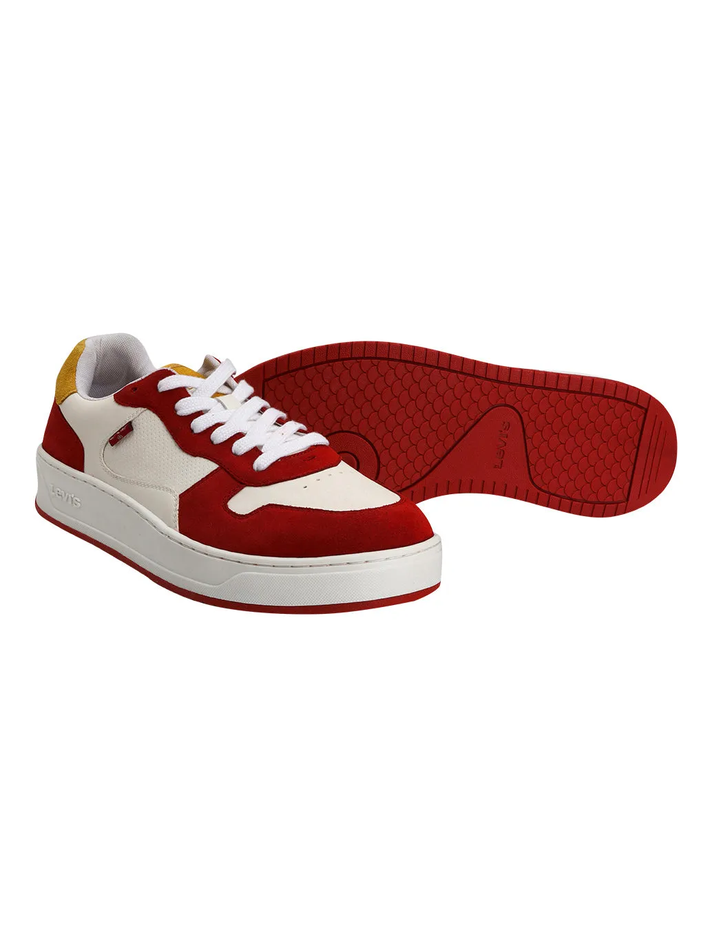 Men's Red Colorblock Sneakers