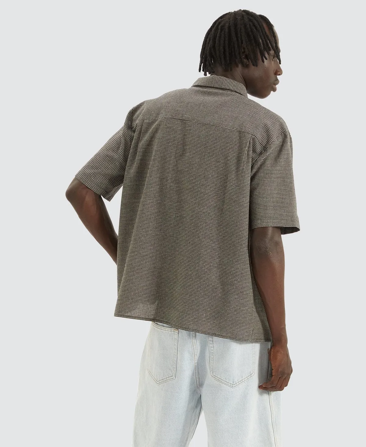 Micro Check Skate Shirt Black/Brown