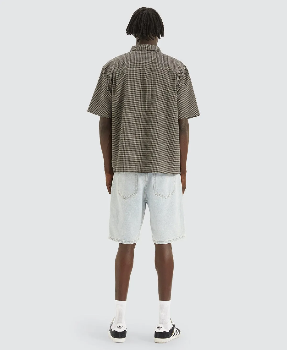 Micro Check Skate Shirt Black/Brown
