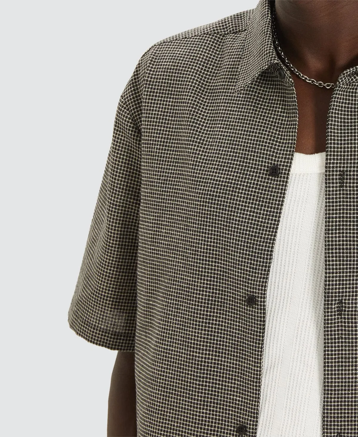 Micro Check Skate Shirt Black/Brown