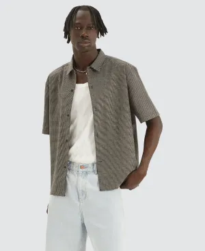 Micro Check Skate Shirt Black/Brown