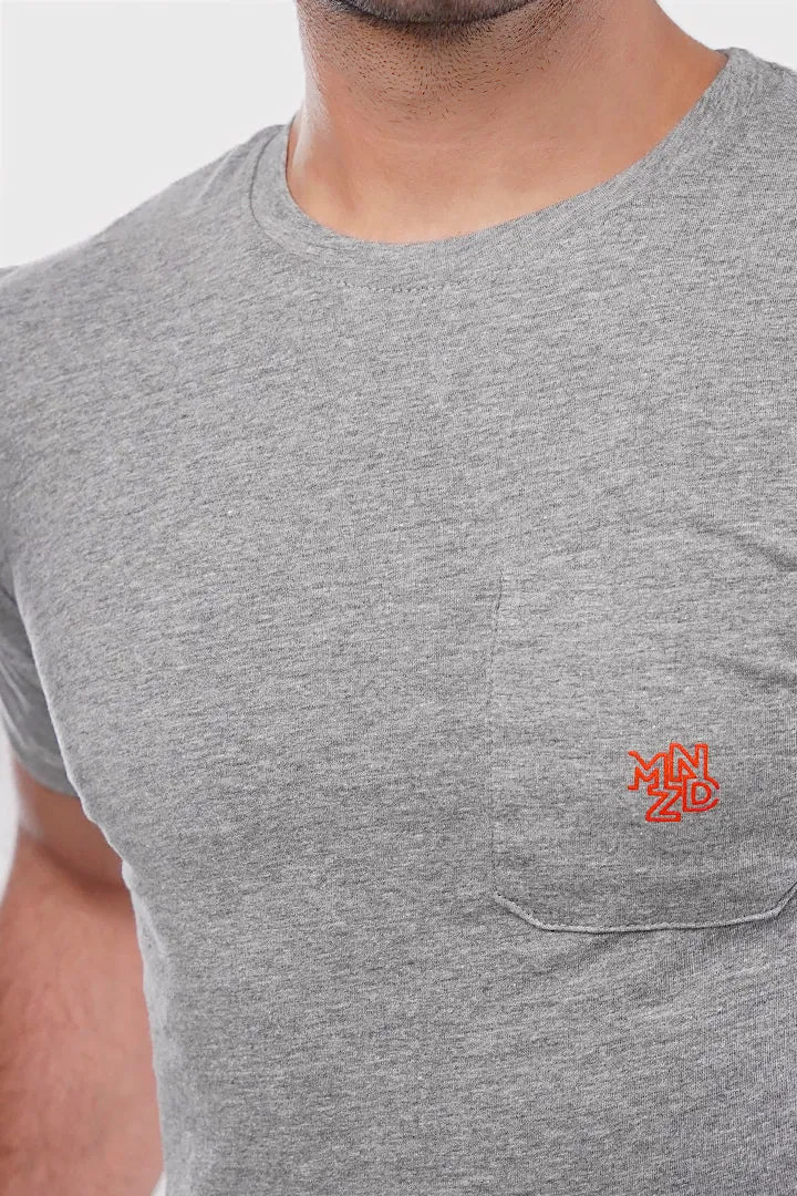 MNDZ Graphic Pocket T-Shirt - Heather Grey