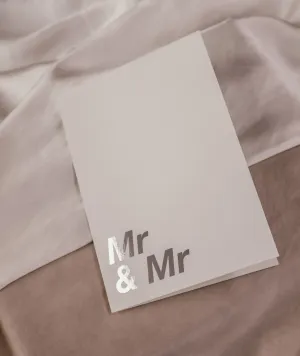 Mr & Mr Silver Foil Greetings Card