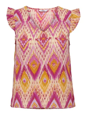 Onlalma Life Vis S/s Elina Top Aop - Roze Dessin