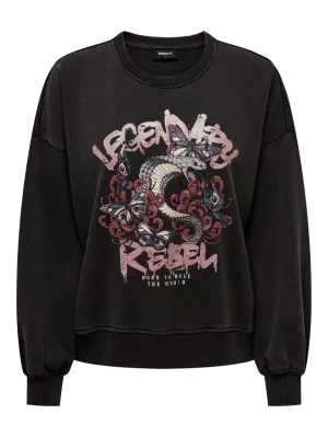 Onllucinda L/s Graffiti O-neck Box - Zwart