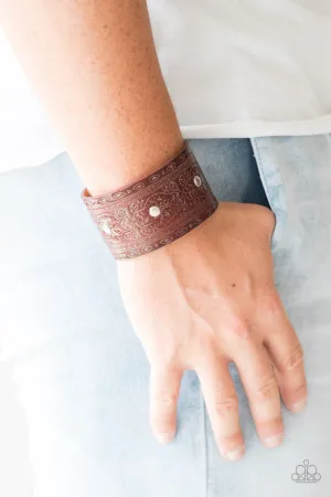Open Door Jewelry - Boots and Broncos - Brown Bracelet - Paparazzi Accessories