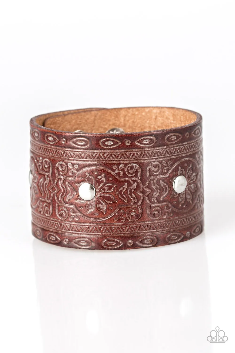 Open Door Jewelry - Boots and Broncos - Brown Bracelet - Paparazzi Accessories