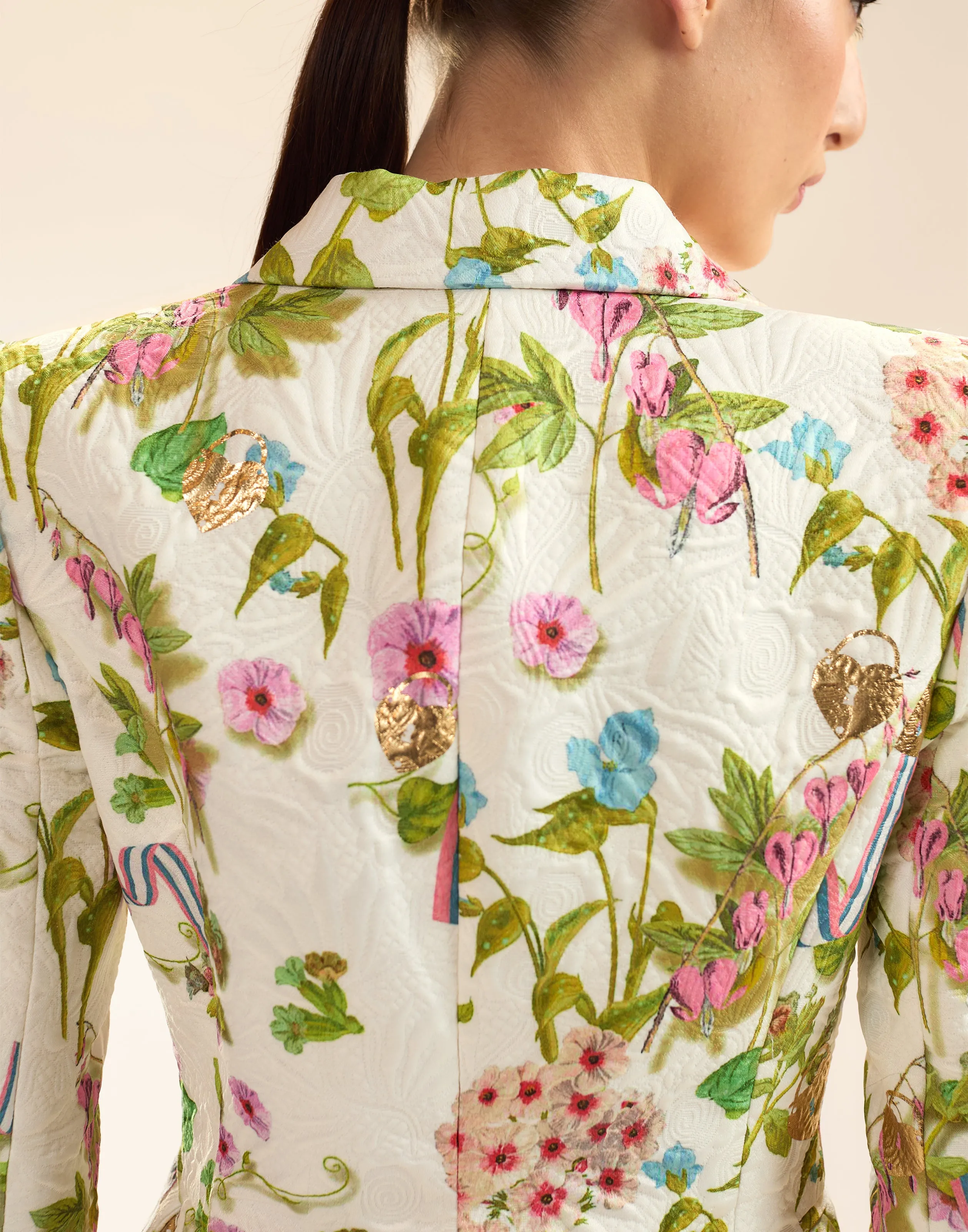 Printed Brocade Fitted Jacket